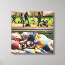 ホームレスの女性が公園のベンチで昼寝