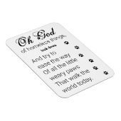 ホームレスの犬と猫のための小さな足の祈りの言葉 マグネット (右側)