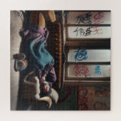 ホームレスの男が捨てられた建物で眠る ジグソーパズル (横)