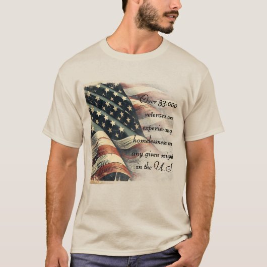 ホームレスの退役軍人啓発Tシャツ Tシャツ (正面)