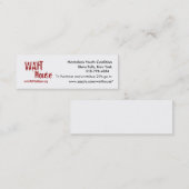 ホームレスの青年連合、Glens Falls、ニューヨーク… スキニー名刺 (正面/裏面)