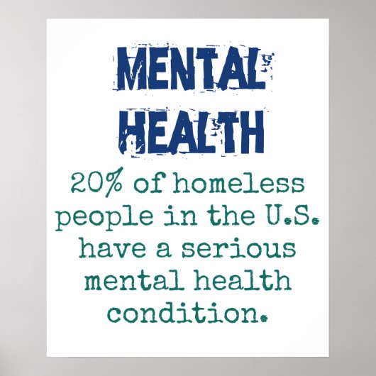 ホームレスの20%の人々 – Mental Health Quot ポスター (正面)