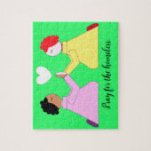 ホームレス祈のための – グリーンとハート ジグソーパズル (縦)