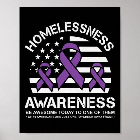 ホームレス認識度月米国国旗 ポスター (正面)