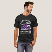 ホームレス認識度月米国国旗 Tシャツ (正面フル)