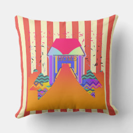 ホームレッドストライプ アウトドアクッション