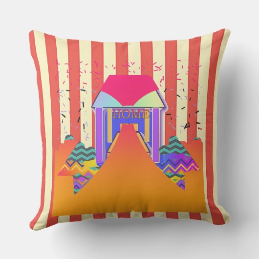 ホームレッドストライプ アウトドアクッション (裏面)