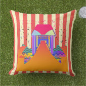 ホームレッドストライプ アウトドアクッション (芝生)