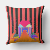 ホームレッドブラックストライプ アウトドアクッション (裏面)