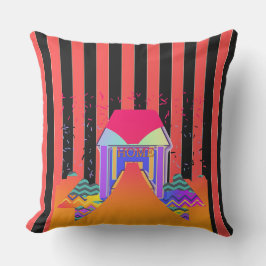 ホームレッドブラックストライプ アウトドアクッション