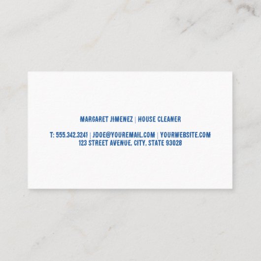 ホームロゴをスプレーする | 家政婦 名刺 (裏面)