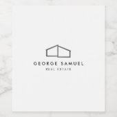 ホームロゴ不動産仲介業者ブラック&ホワイト ワインラベル (シングルラベル)