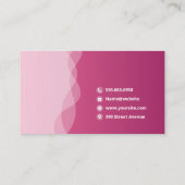 ホームロゴ |ピンク抽象芸術波の背景 名刺 (裏面)