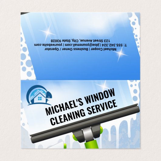 ホームロゴ | Window Clean Squeege名刺 名刺 (外部フラット)
