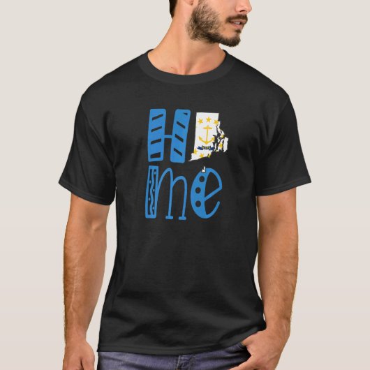 ホームロードアイランドインブロック文字 Tシャツ (正面)