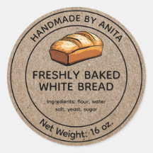 ホームロ焼いたーフの白パンのラベルクラフト