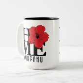 ホームワイパフハワイレッドハイビスカス15oz ツートーンマグカップ (正面左)