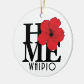ホームワイピオハワイレッドハイビスカス セラミックオーナメント (左)