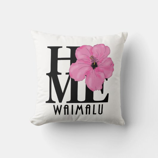 ホームワイマルハワイピンクハイビスカス クッション (正面)