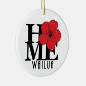 ホームワイルアハワイレッドハイビスカス セラミックオーナメント (右)