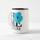 ホームワイルークブルーハイビスカス15oz ツートーンマグカップ (正面左)