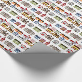 ホーム予測できなは、ハートが引っ越し祝いパーティー ラッピングペーパー (角)