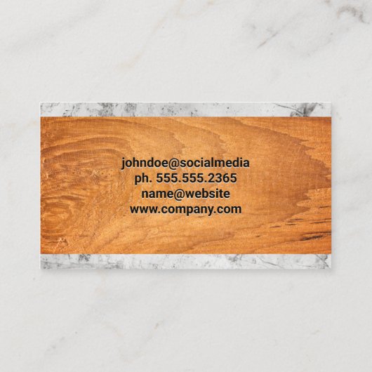 ホーム修復アイコン | 木製大理石 名刺 (裏面)