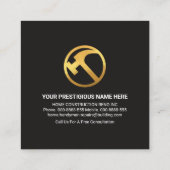 ホーム修復ツールウッド建物シルエット スクエア名刺 (裏面)