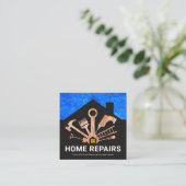 ホーム修復ツールウッド建物シルエット スクエア名刺 (スタンド正面)