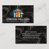 ホーム修復ツールロゴ | 黒大理石 名刺 (正面/裏面)