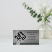 ホーム修復ツール | メタリックブラシ付き背景 名刺 (スタンド正面)