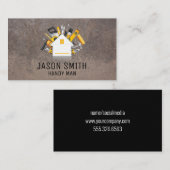 ホーム修復ツール |金属の背景 名刺 (正面/裏面)