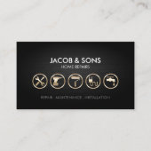 ホーム修復金ゴールドアイコングランジ金属 名刺 (正面)