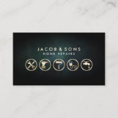 ホーム修復金ゴールドアイコンターコイズテクスグランジチャ 名刺 (正面)