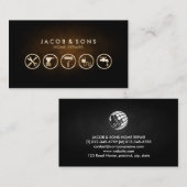 ホーム修復金ゴールドアイコン茶色のテクスグランジチャ 名刺 (正面/裏面)