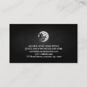 ホーム修復金ゴールドアイコン茶色のテクスグランジチャ 名刺 (裏面)