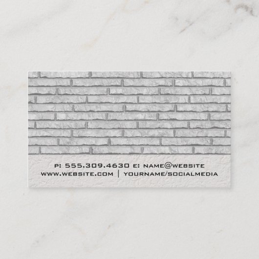 ホーム修復 | レンガの壁の背景 名刺 (裏面)