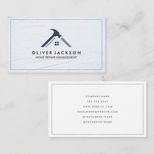 ホーム修復 |不動産仲介業者 |不動産実在代理業者 名刺 (正面/裏面)