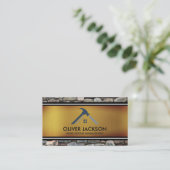 ホーム修復 | 石壁 |ゴールデン白黒線 名刺 (スタンド正面)