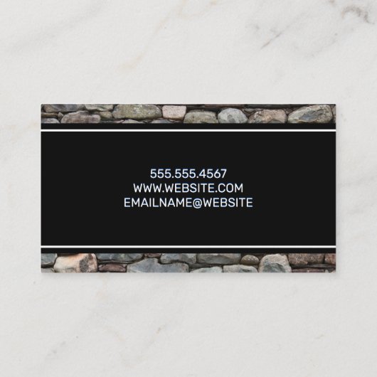 ホーム修復 |石壁 |白黒線 名刺 (裏面)