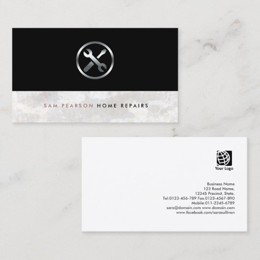 ホーム修理はっきりした用手押しツールエレガントアイコン 名刺 (正面/裏面)