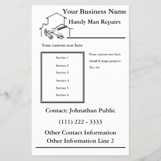 ホーム修理ハンディマンフライヤー チラシ (正面)
