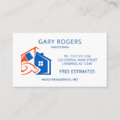 ホーム修理ハンディマンブルービジネスカード 名刺 (正面)