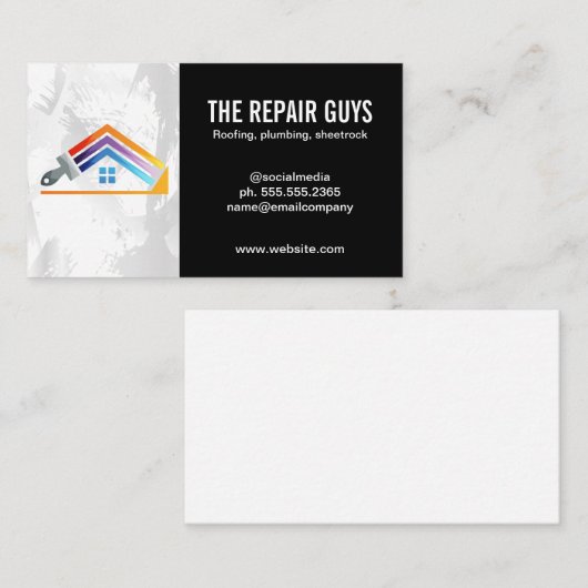 ホーム修理ロゴ |アプライアンスの修理担当者 名刺 (正面/裏面)