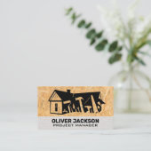 ホーム修理ロゴ | レンガ壁 | 合成木材 名刺 (スタンド正面)