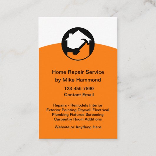 ホーム修理建築名刺 名刺 (正面)