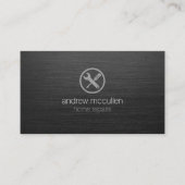 ホーム修理HandymanToolsアイコン暗いブラシ仕上げメタル 名刺 (正面)