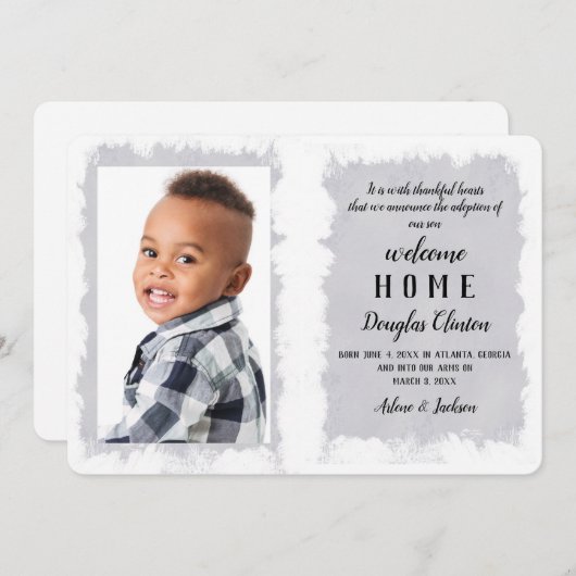 ホーム写真の採択に関する発表へようこそ 招待状 (正面/裏面)