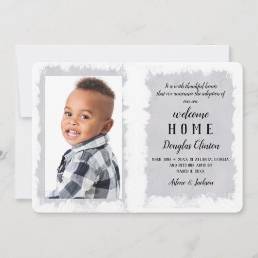 ホーム写真の採択に関する発表へようこそ 招待状 (正面)