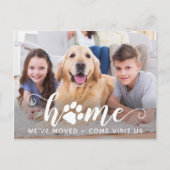 ホーム写真引っ越しました犬ペット移動告知 ポストカード (正面)